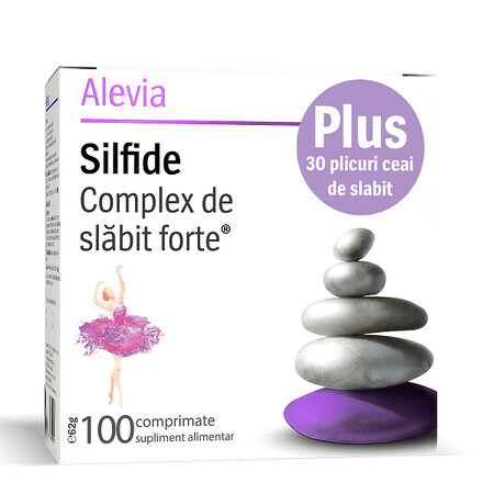 Silfide Strong Slimming Complex, 100 Tabletten + Schlankheitstee, 30 Dosen, Alevia