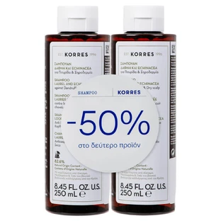 Korres Shampoo Voor Roos Droge Huid Met Laurier En Echinacea 2x250ml