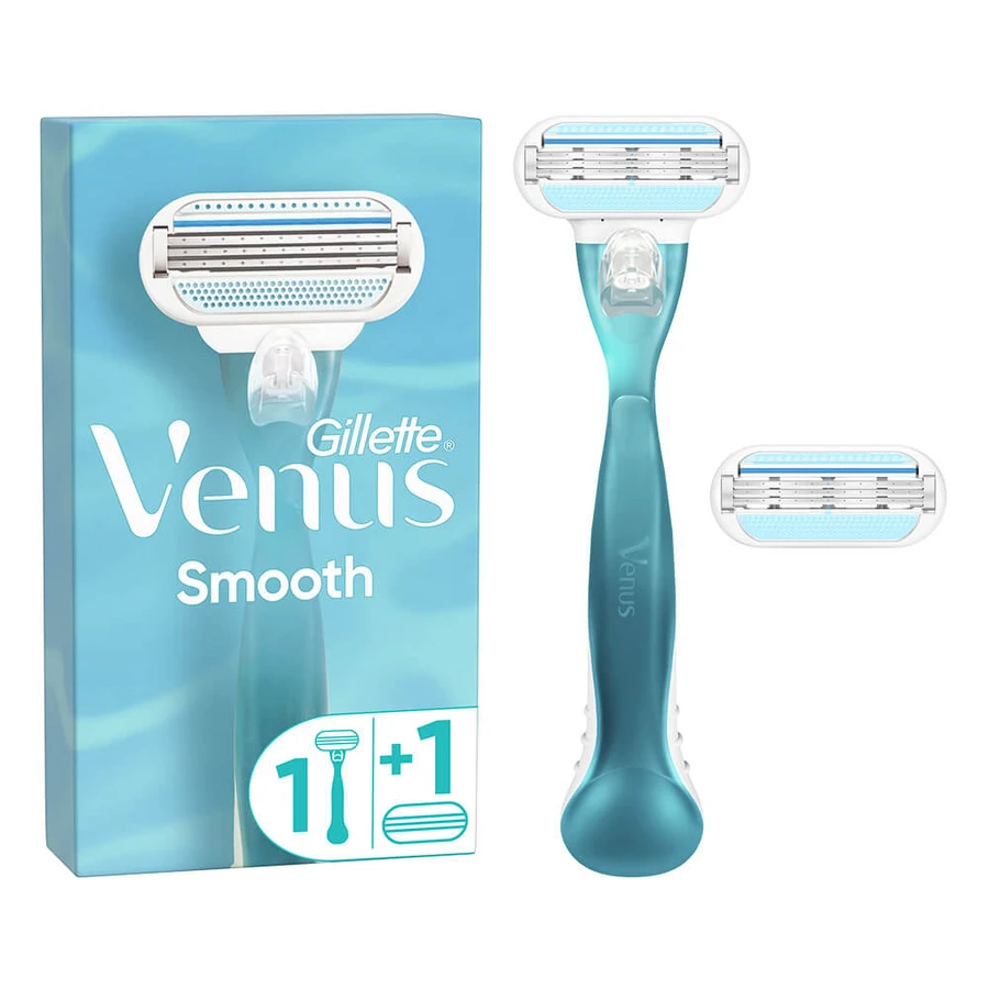Gillette Venus Smooth Women's Shaver with 2 Replacement Heads
