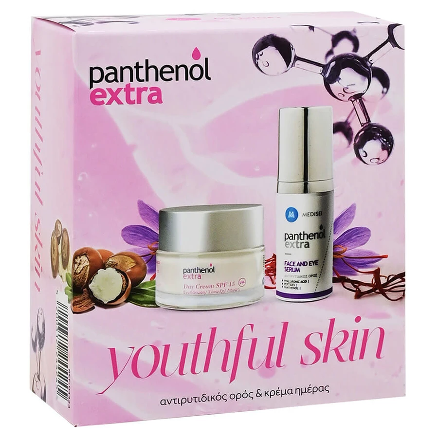 Panthenol Extra Promo Pack Youthful Skin mit Tagescreme SPF15 50ml und Face & Eye Serum 30ml