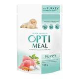 OPTIMEAL Junior, XS-XL, Pute und Karotte, Beutel Nassfutter für junge Hunde, (in Sauce), 100g