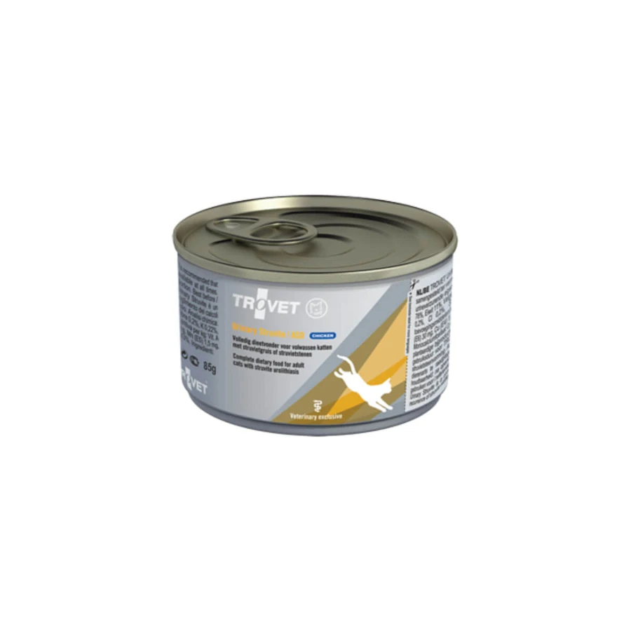 TROVET Urinary Struvite ASD, Chicken, veterinary diet, boîte de nourriture humide pour chats, système urinaire, (pate), 100g