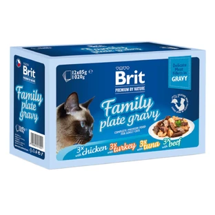 BRIT Premium by Nature Delicate Family Plate, Meat, can moist cat food, (in sauce), multipack, 85g x 12pcs