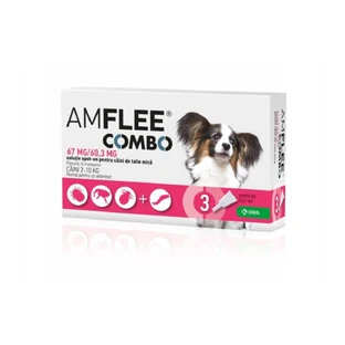 AMFLEE Combo Dog, spot-on, antiparasitic solution, dogs 2-10 kg, 3 pipettes