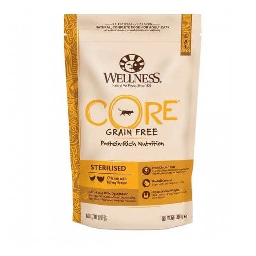 Wellness Core Dry Sterilizzato Pollo e Tacchino, 300 g