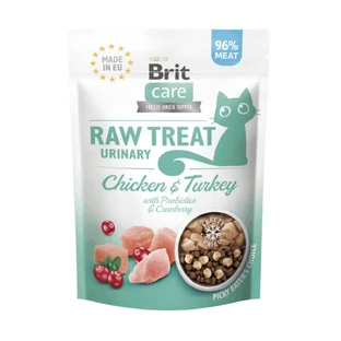 BRIT Raw Treat Urinary, Kip en Kalkoen, beloningszakje voor gesteriliseerde katten, urinewegstelsel, 40g