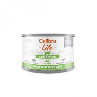 CALIBRA Life Sensitive, Rabbit, canned single protein, grain-free moist food for cats, digestive system, (pâté), 200g