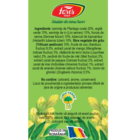 Complejo Herbal Natural Detox Colon, D92, 28 bolsitas, Fares