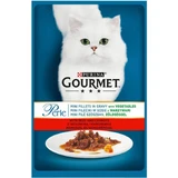 PURINA Gourmet Pearls, Rind, Karotten und Gemüse, Sachet Nassfutter für Katzen, (in Sauce), 85g