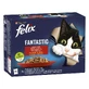 PURINA Felix Fantastic, 4 sabores (Pollo, Vita, Conejo, Cordero), envase mixto, bolsita comida húmeda para gatos, (en aspic), 85g x 12