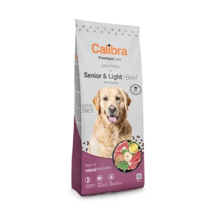 CALIBRA Premium Line Senior & Light, XS-XL, Rindfleisch, Trockenfutter für ältere Hunde, Übergewicht, 3kg