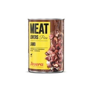 JOSERA Meat Lovers Pure, XS-XL, jagnięcina, mokra karma bezzbożowa w puszce dla psów, (w sosie), 400g