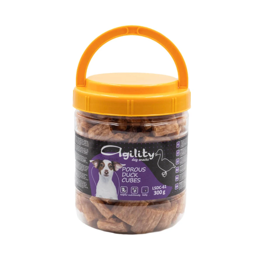 AGILITY Cubes fumés, XS-XL, Canard, récompense pour chiens, 300g