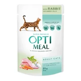 OPTIMEAL, Rabbit and Carrot, sachet wet cat food, skin & fur, (in aspic), 85g