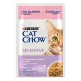PURINA Cat Chow Sensitive, Salmón y Calabaza, sobre comida húmeda para gatos, sistema digestivo, (en salsa), 85g