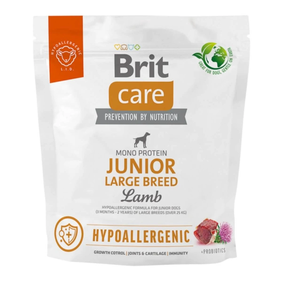 BRIT Care Hypoallergenic Hypoallergenic Junior Large Breed, L-XL, Honey, single protein dry food for junior dogs, immune system & allergies, 1kg