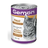 GEMON, Pui și Curcan, conservă hrană umedă pisici, (în aspic), 415g