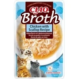 INABA Ciao Broth, Chicken and Scallops, sachet grain-free wet cat food, (in soup), 40g