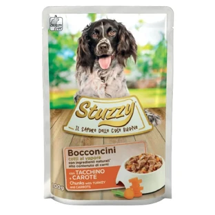 STUZZY Trozos, XS-XL, Pavo y Zanahoria, comida húmeda para perros, (en su propio jugo), 100g