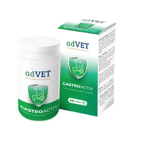ADVET GastroActiv, XS-XL, digestive system supplement for dogs and cats, bottle, 45 capsules