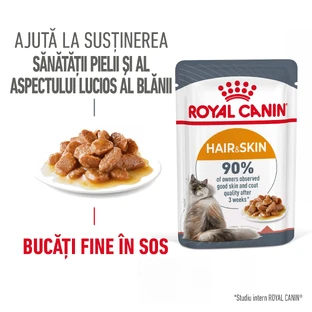 ROYAL CANIN Hair & Skin Care Adult, Nassfutter für Katzen, Haut & Fell, (in Sauce), 85g