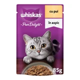 WHISKAS Pure Delight, Chicken, sachet wet cat food, (in aspic), 85g