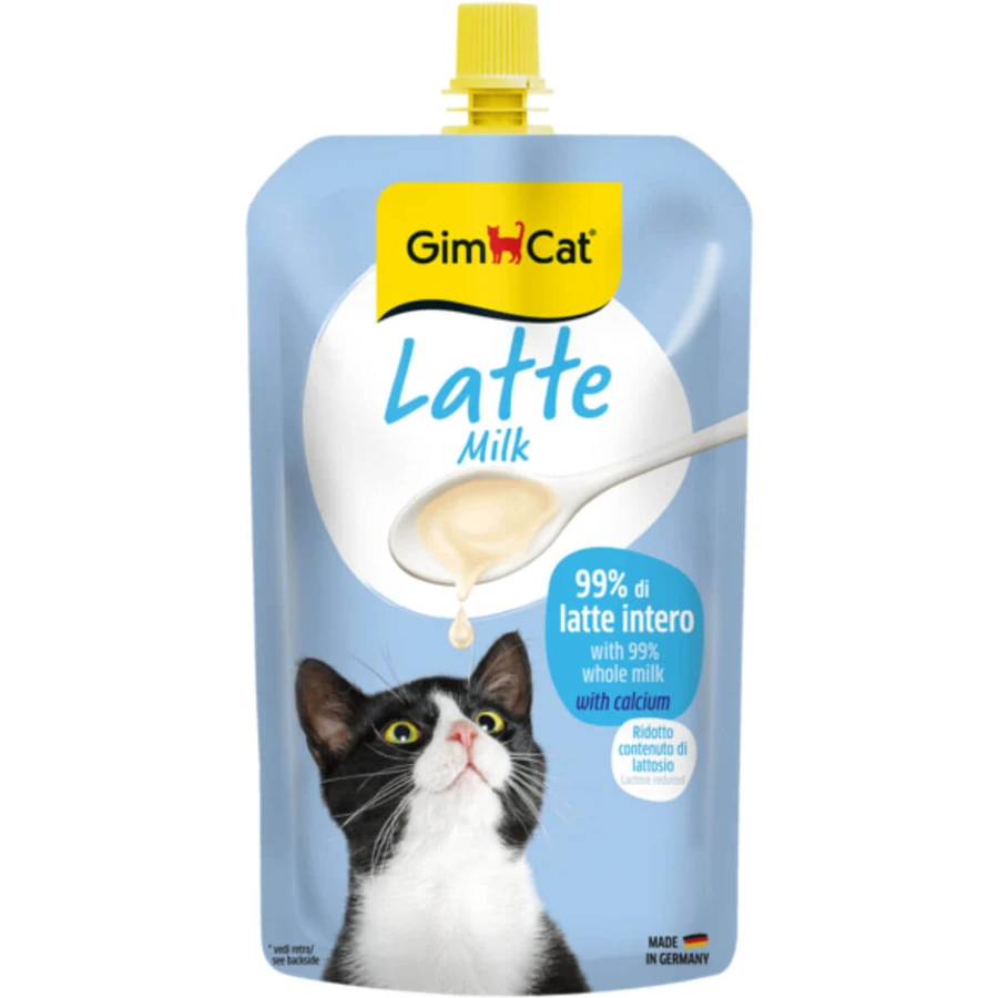 GIMCAT Latte, ricompensa per gatti in bustina, (topping), 200g