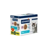 ADVANCE Kitten, Truthahn, Beutel Nassfutter für junge Katzen, (in Bratensoße), bax, 85g x 9 + 3pcs FREE