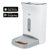TRIXIE Smart TX820, comedero automático para perros y gatos, 1 cuenco cuadrado, programable, aplicación móvil, plástico, blanco y gris, XS-S(4,5l, ⌀1,5cm, 38x19cm)