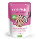 SCHESIR Complete Nutrition Thunfisch, Huhn und Schinken, Beutel für Katzenfutter, (in Aspik), 85g