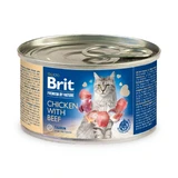 BRIT Premium By Nature, Chicken and Beef, canned grain-free moist cat food, (pate), 200g
