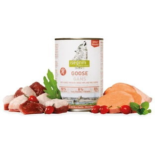ISEGRIM, XS-XL, Gans, getreidefreies Hundenassfutter in Dosen, (in Sauce), 800g