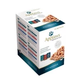 APPLAWS Vis Selectie Multipack, 3 smaken (Tonijn & Ansjovis, Tonijn & Garnaal, Tonijn & Zeebrasem), gemengde verpakking, zakjes nat kattenvoer, 70g x 12