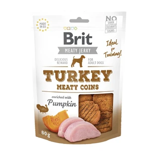BRIT Jerky Turkey Meaty Coins, golosinas para perros, redondas de carne de pavo, 80g