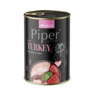 PIPER Animals, XS-XL, Indyk i brokuły, bezzbożowa wilgotna karma dla psów w puszce (w galarecie), 400g