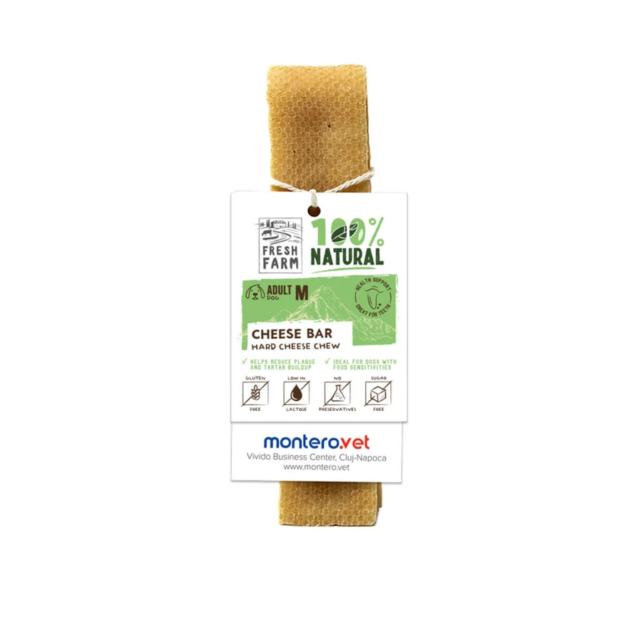 FRESH FARM Cheese Bar Treats Medium Treats Medium Dogs, M, Cheese, grain-free dog treats, 70g