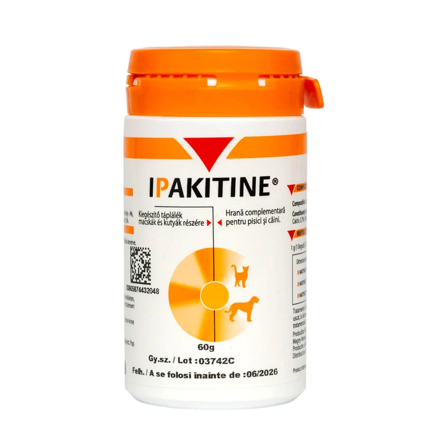 VETOQUINOL Ipakitine, XS-XL, niersupplement voor honden en katten, fles, 60g poeder