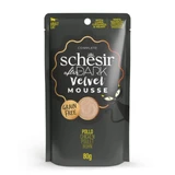 SCHESIR After Dark Velvet Mousse, Huhn, Beutel getreidefreies Katzennassfutter, (Mousse), 80g