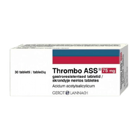 Thrombo Ass 75mg, 30 magensaftresistente Tabletten, Lannacher