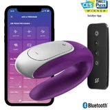 Satisfyer Connect Double Fun Partner Vibrator - Lilac