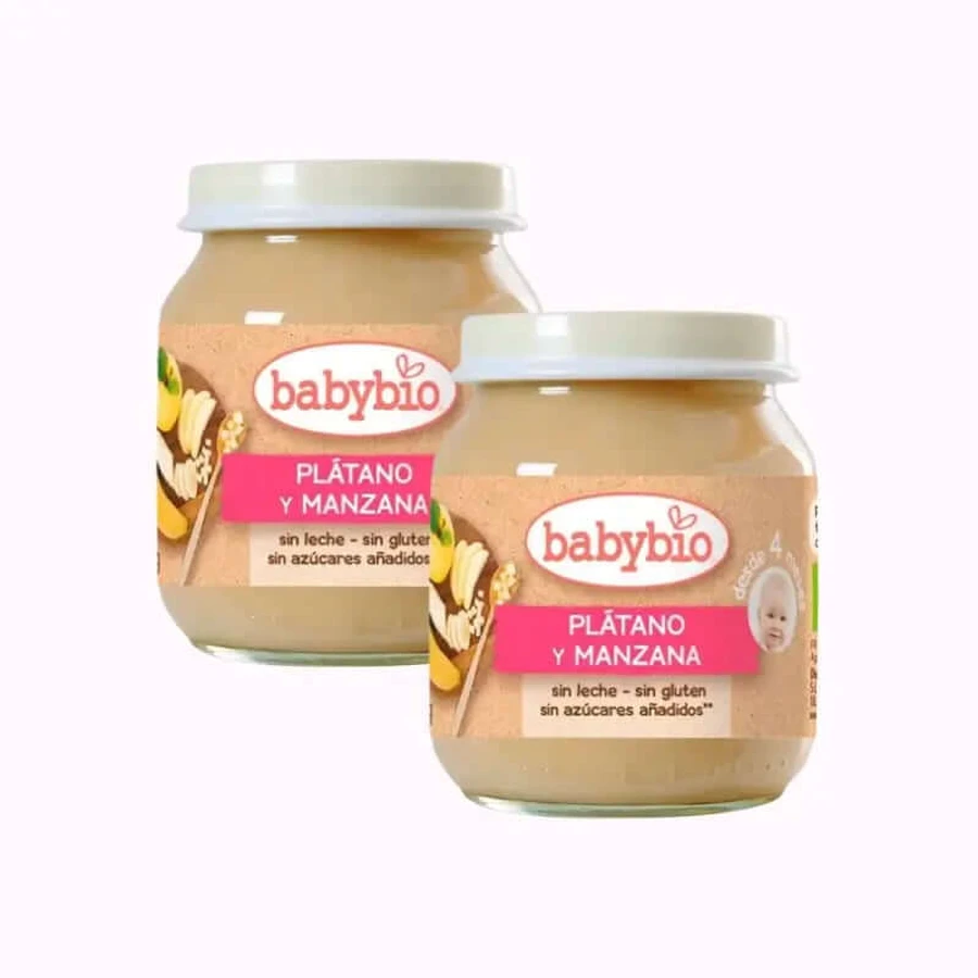 Babybio Banaan en Appel, pak 2 x 130 g