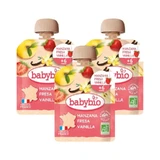 Babybio Pouch Apple Strawberry Vanilla, Pack 3 x 90 grams