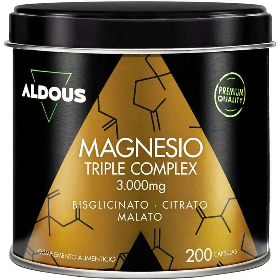 Aldous Bio Complexe Magnésium Triple 3000Mg, 200 gélules