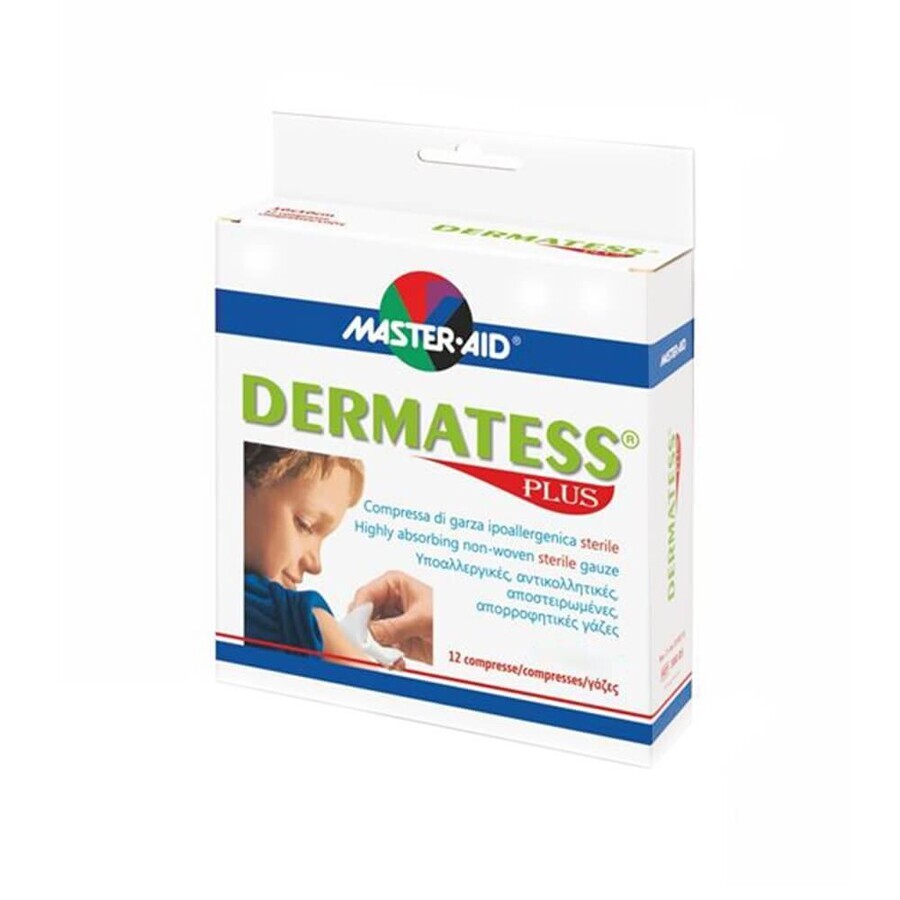 Sterile Dermatess Plus Master-Aid Pads, 5x9 cm, 12 Stück, Pietrasanta Pharma