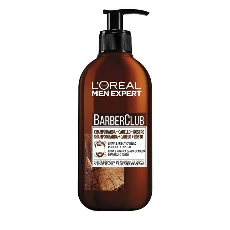 L'Oréal Paris Men Expert Barber Club Șampon 3 în 1: barbă + păr + față 200 ml