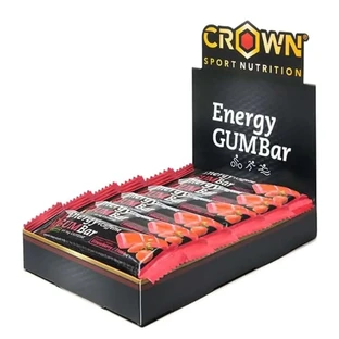 Crown Sport Nutrition Energy Gum Bar Strawberry + Caffeine , 12 x 30 grame