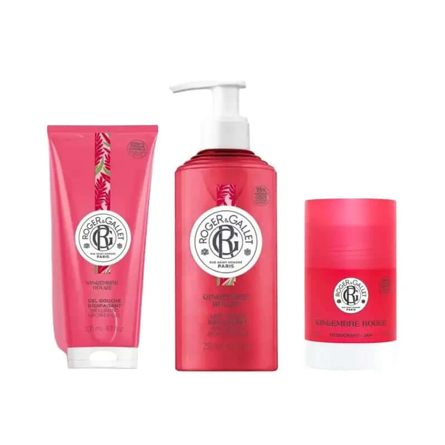 Roger & Gallet Gingembre Rouge Pack krem do rąk + balsam do ust + dezodorant: ceny i cechy