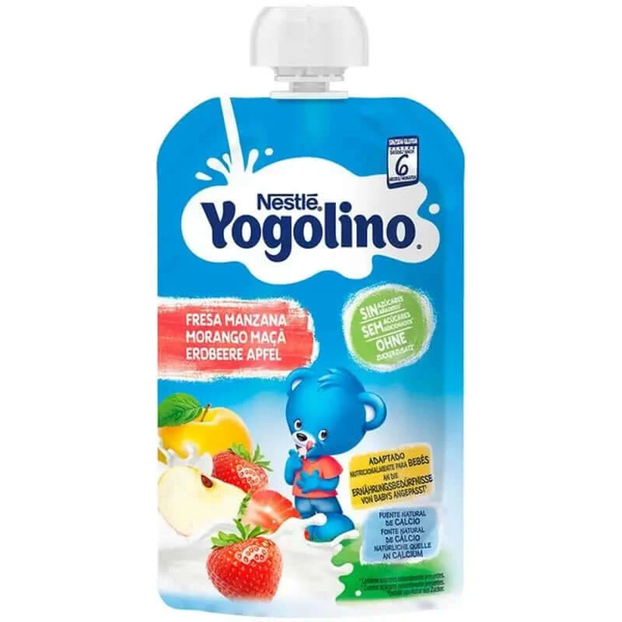 Yogolino Sans Sucre Sachet Fraise Pomme, 100g