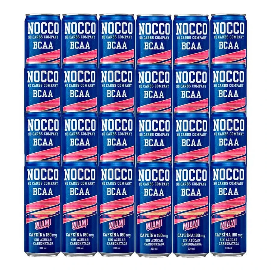 Nocco Pak Bcaa Miami Aardbei, verpakking 24 x 330 ml