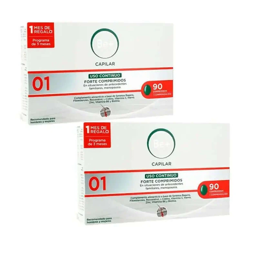 Be+ Capilar Anticaida Forte Utilizare continuă, pachet 2 x 90 comprimate